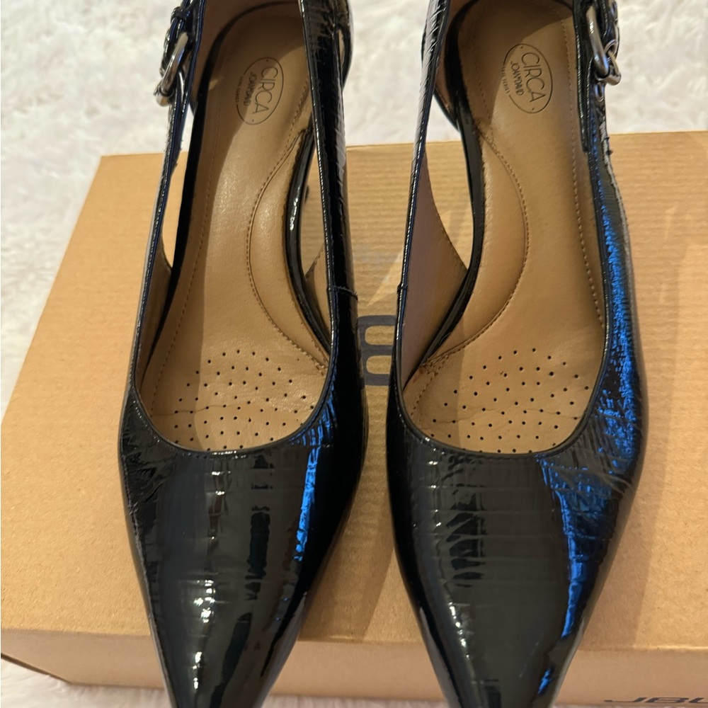 Pre-owned Circa JOAN&DAVID Luxe Series Black Patent Leather Heels